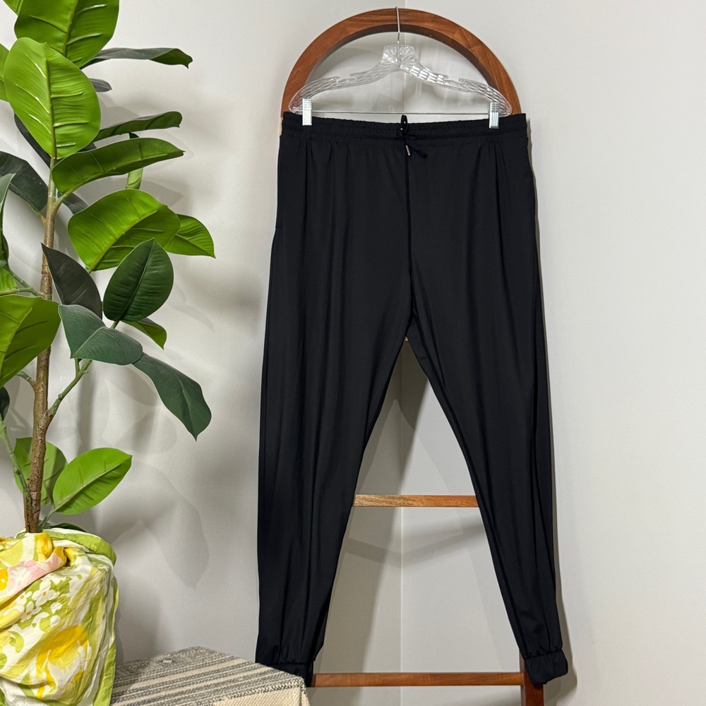 Zyia XXXL Black Lightweight Athletic Ankle Zip Jogger Pants